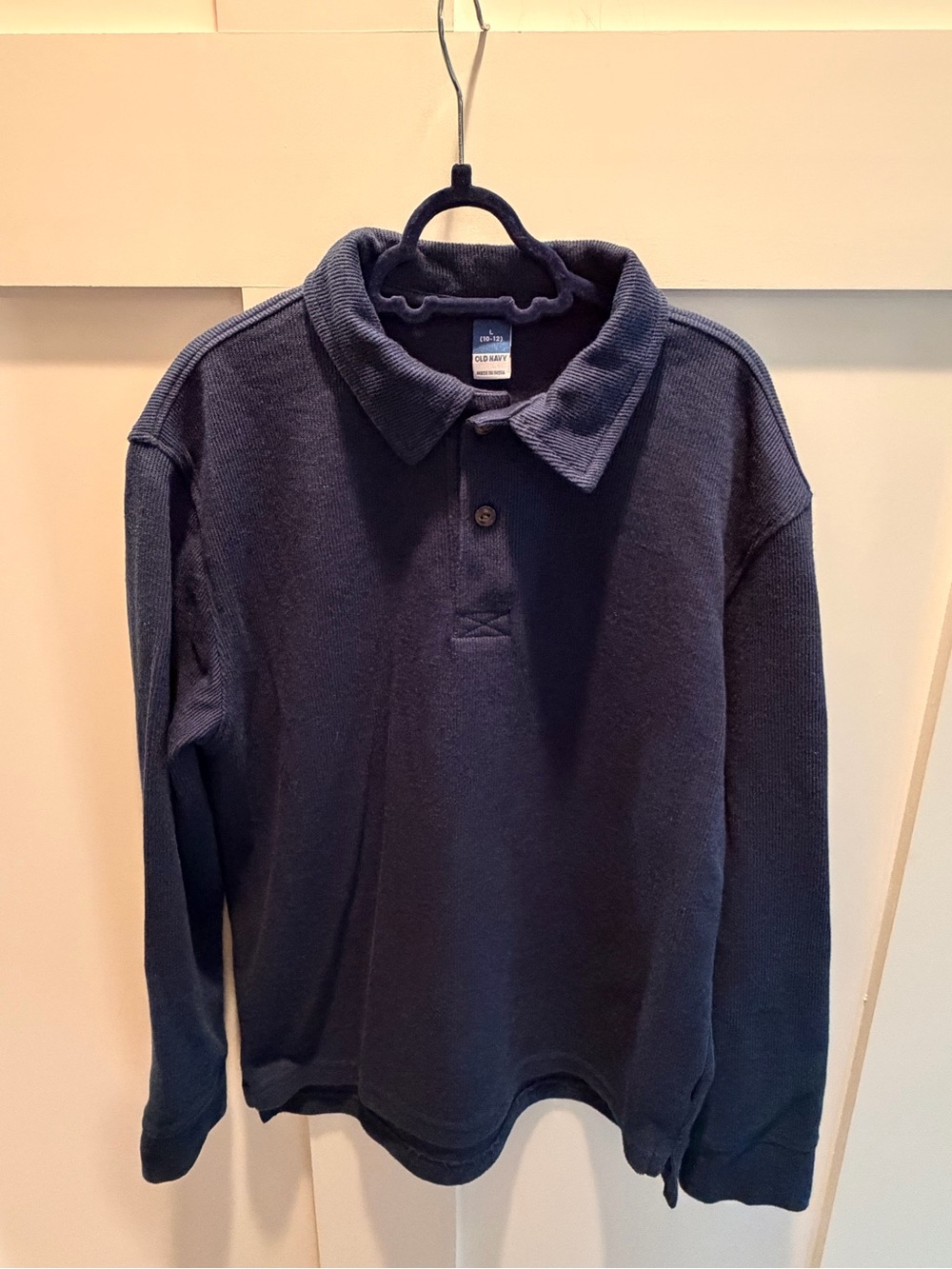 Old Navy Boys Navy Long-Sleeve Polo